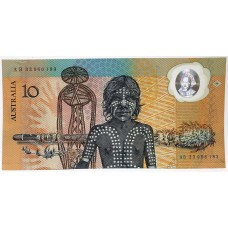 AUSTRALIA 1988 . TEN  10 DOLLAR BANKNOTE . FRASER/JOHNSTON . LAST PREFIX AB33